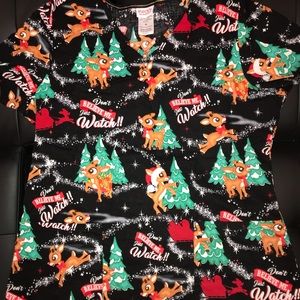 Rudolph Licensed Christmas Scrub Top